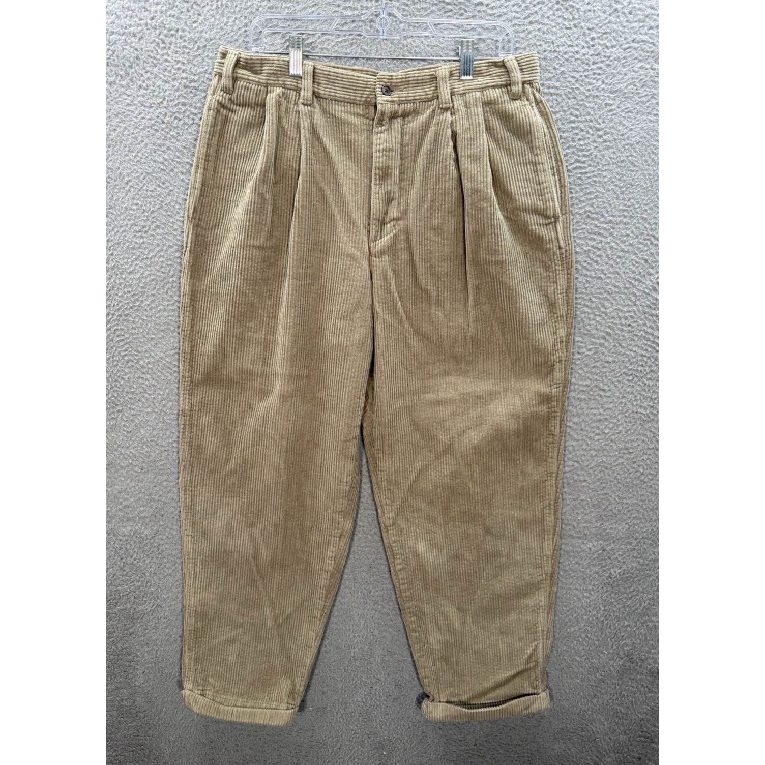 Vintage Field Gear Pants Mens 36x30 Tan Corduroy Cuffed Outdoors Camping Y2k